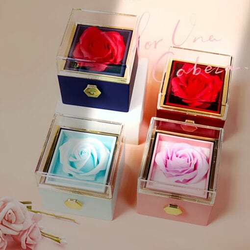 Rotating Soap Flower Rose Gift Box Valentine's Day Gift For Women